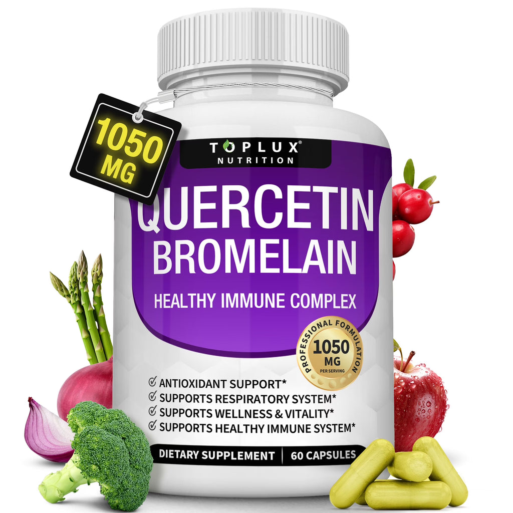 Quercetin Bromelain 1050Mg Advanced Immune Support Antioxidant and Allergy Support 60 Capsules
